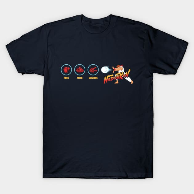 Rock Paper Scissors Hadouken T-Shirt by TrulyMadlyGeekly